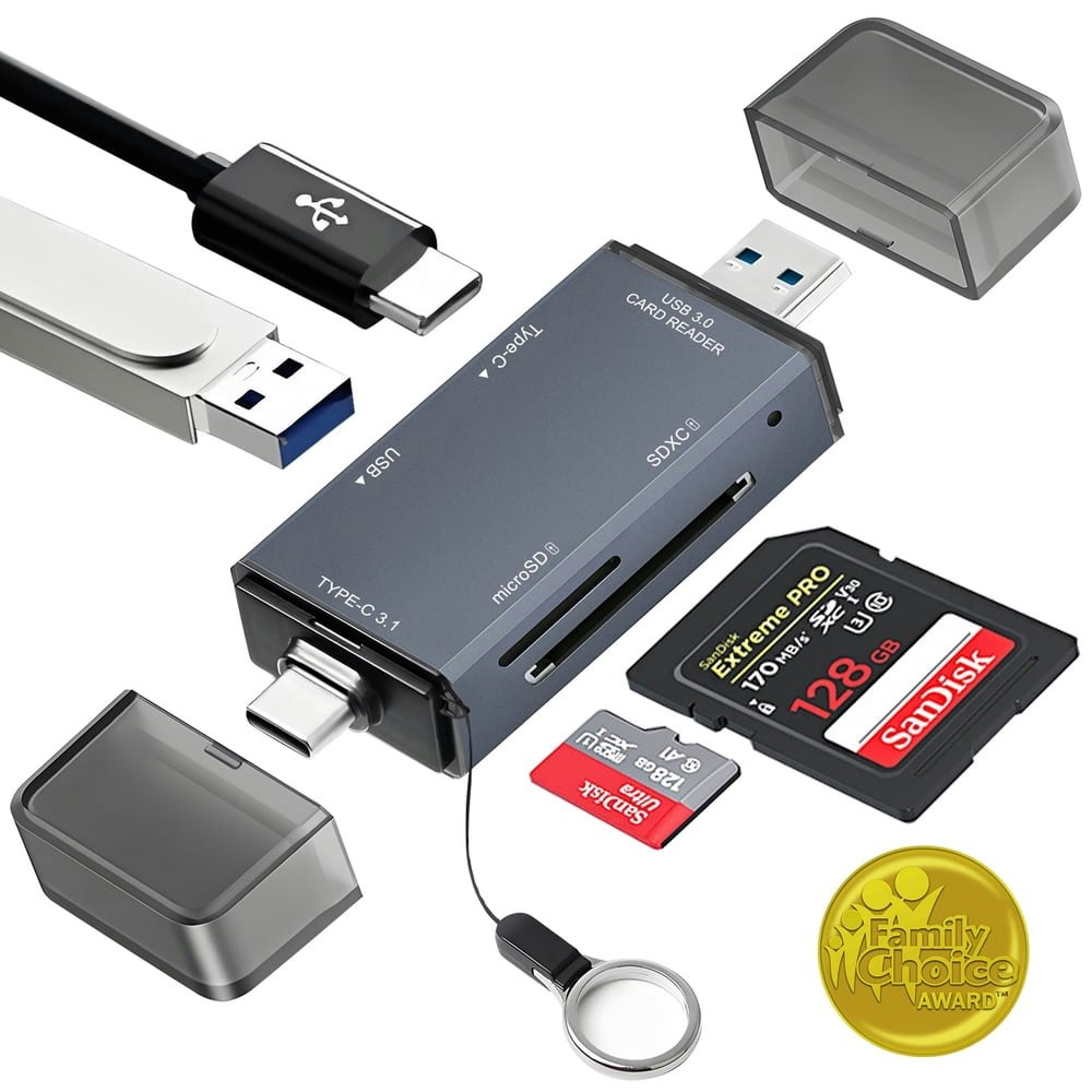 Atzeste 4-in-1 USB-C and USB 3.0 SD Card Reader: $10.76