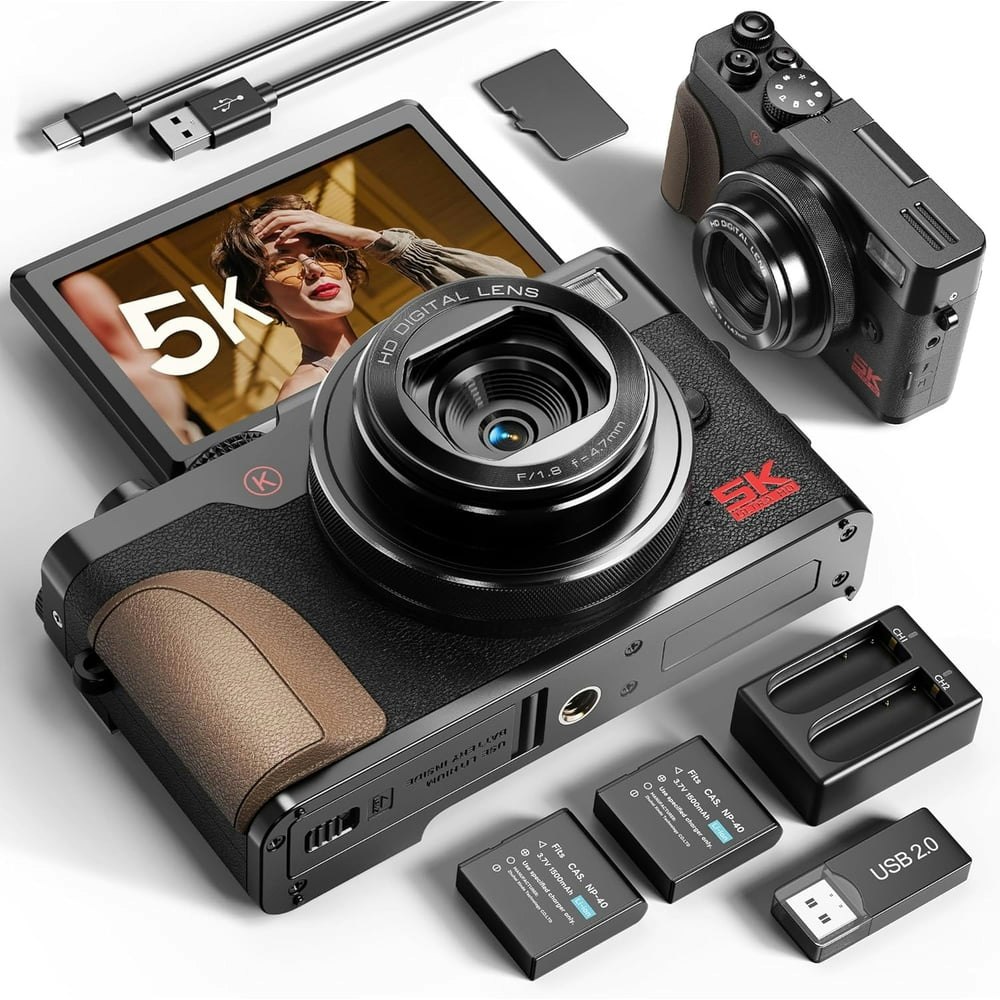 NBD 64MP 5K Autofocus Digital Camera with 32GB SD Card and 2 Batteries: $97.46 NBD 64MP 5K Autofocus Digital Camera with 32GB SD Card and 2 Batteries: $97.46