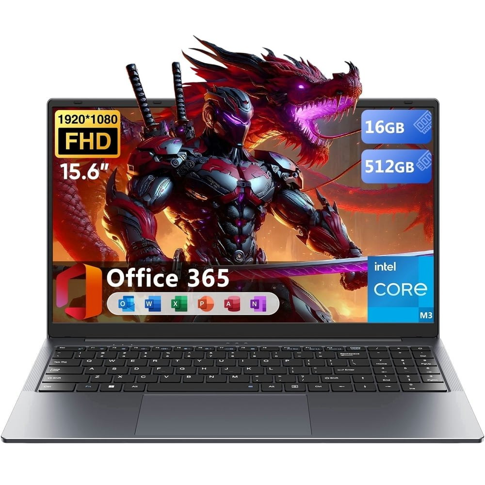 15.6" Windows Laptop 16GB 512GB SSD Intel Core i3: $319.99