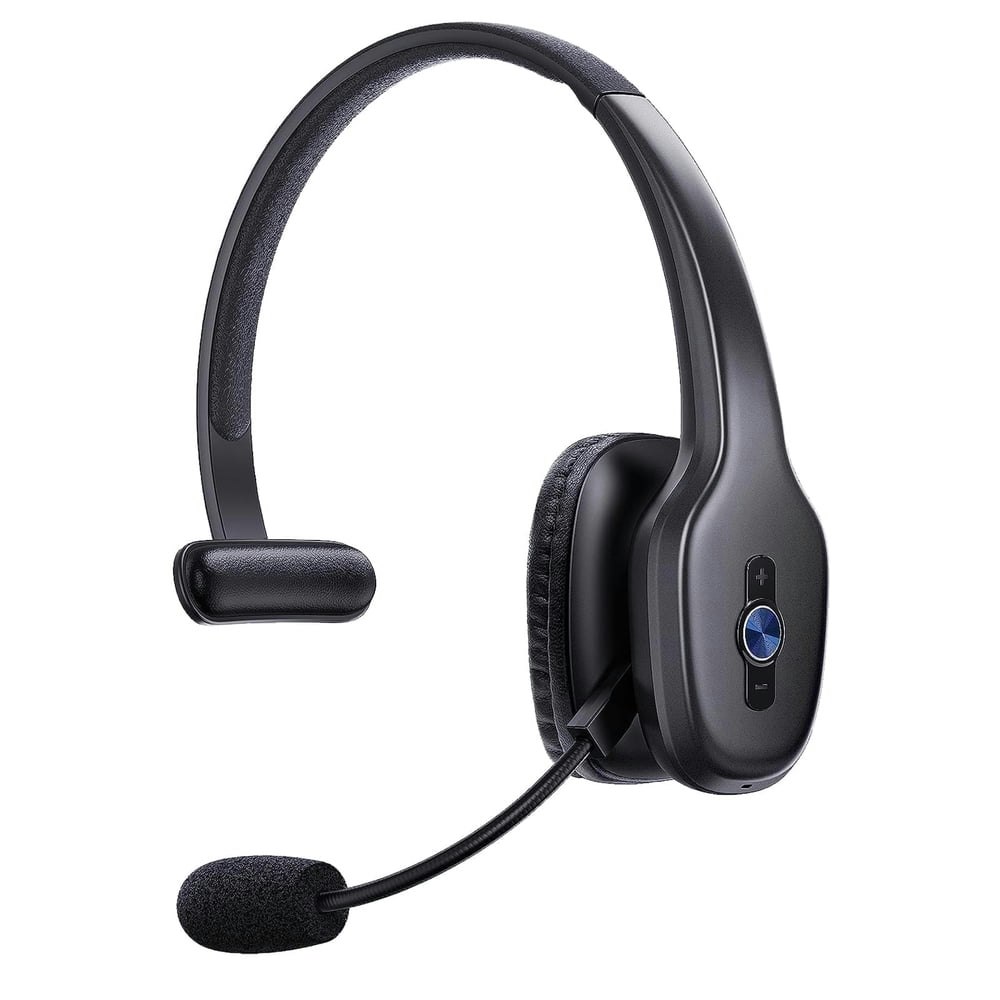 Bluetooth Wireless On-Ear Headset with Noise Cancelling Microphone Black: $24.99