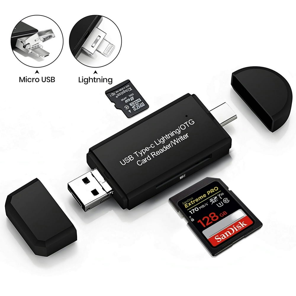 Atzeste 4-in-1 SD Card Reader Adapter for iPhone and iPad: $9.89