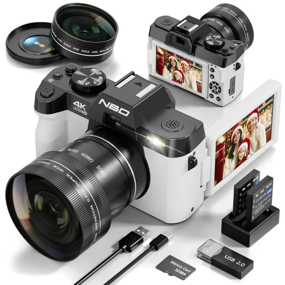 NBD 4K 48MP Digital Vlogging Camera with Wide Angle & Macro Lens: $132.66