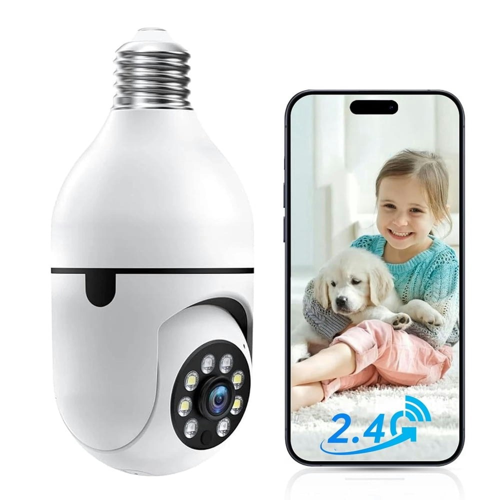 2.4GHz Light Bulb Security Camera 1080p Wireless 360° Camera: $14.39