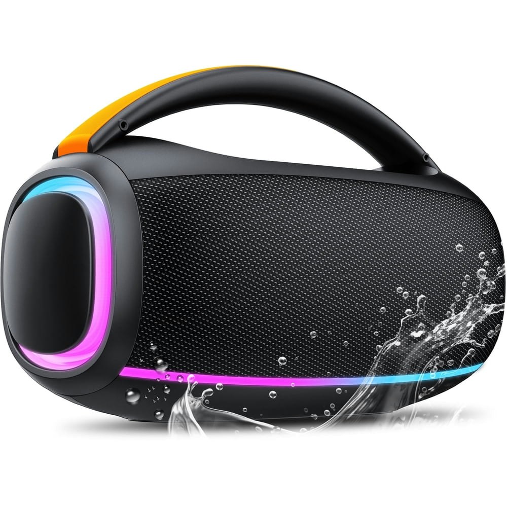 Outdoor Bluetooth Speaker 80W IPX7 24H Battery TWS Portable Speaker: $48.29