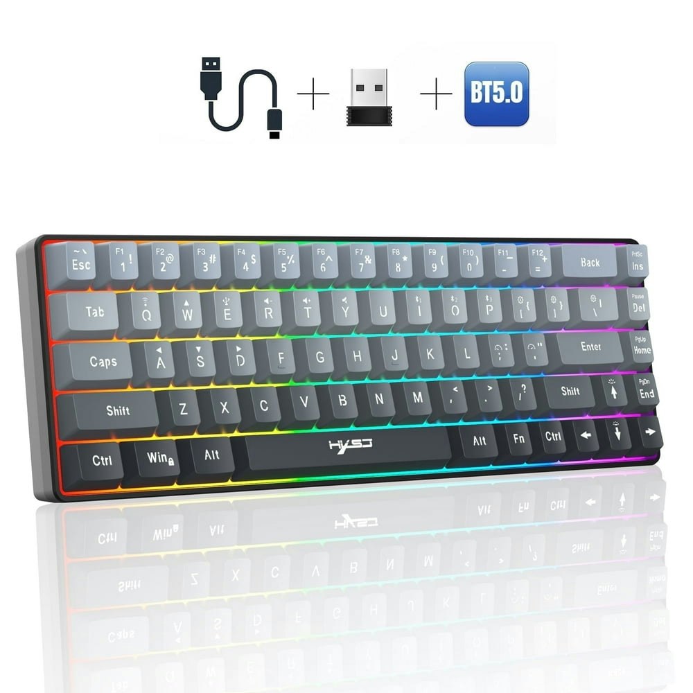 UHM 60% Wireless RGB Gaming Keyboard 68-Key: $33.87