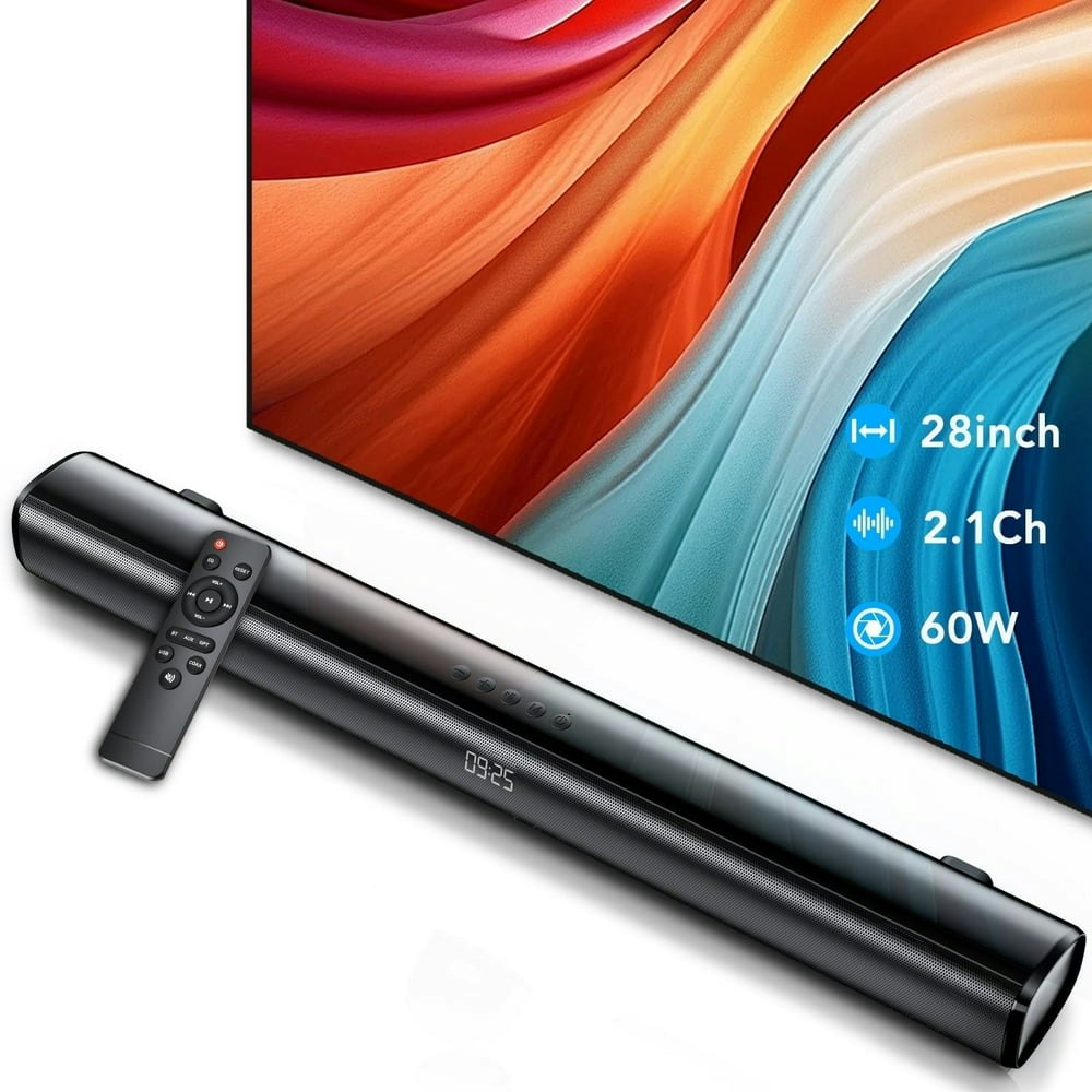 60W 2.1ch Bluetooth Soundbar for TV: $35.69 60W 2.1ch Bluetooth Soundbar for TV: $35.69