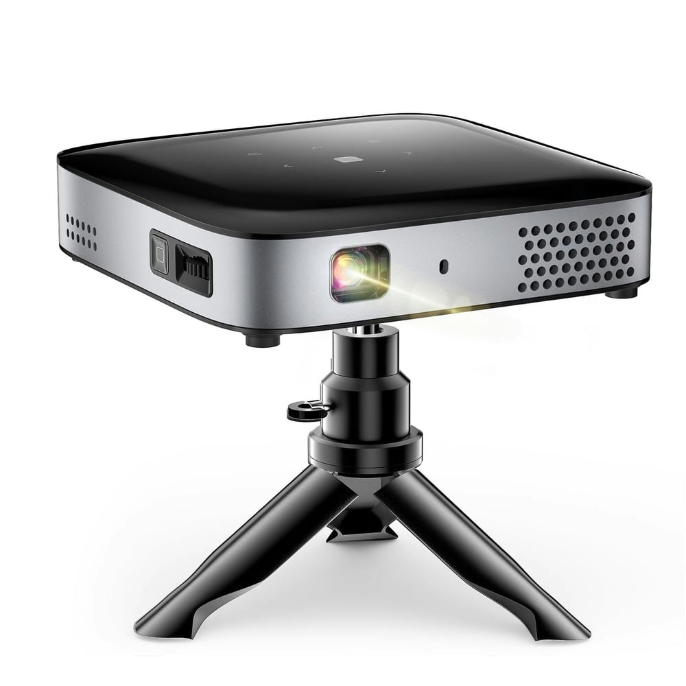 Wireless Portable Mini 1080p Projector with Built-in Battery and Stand: $199.79