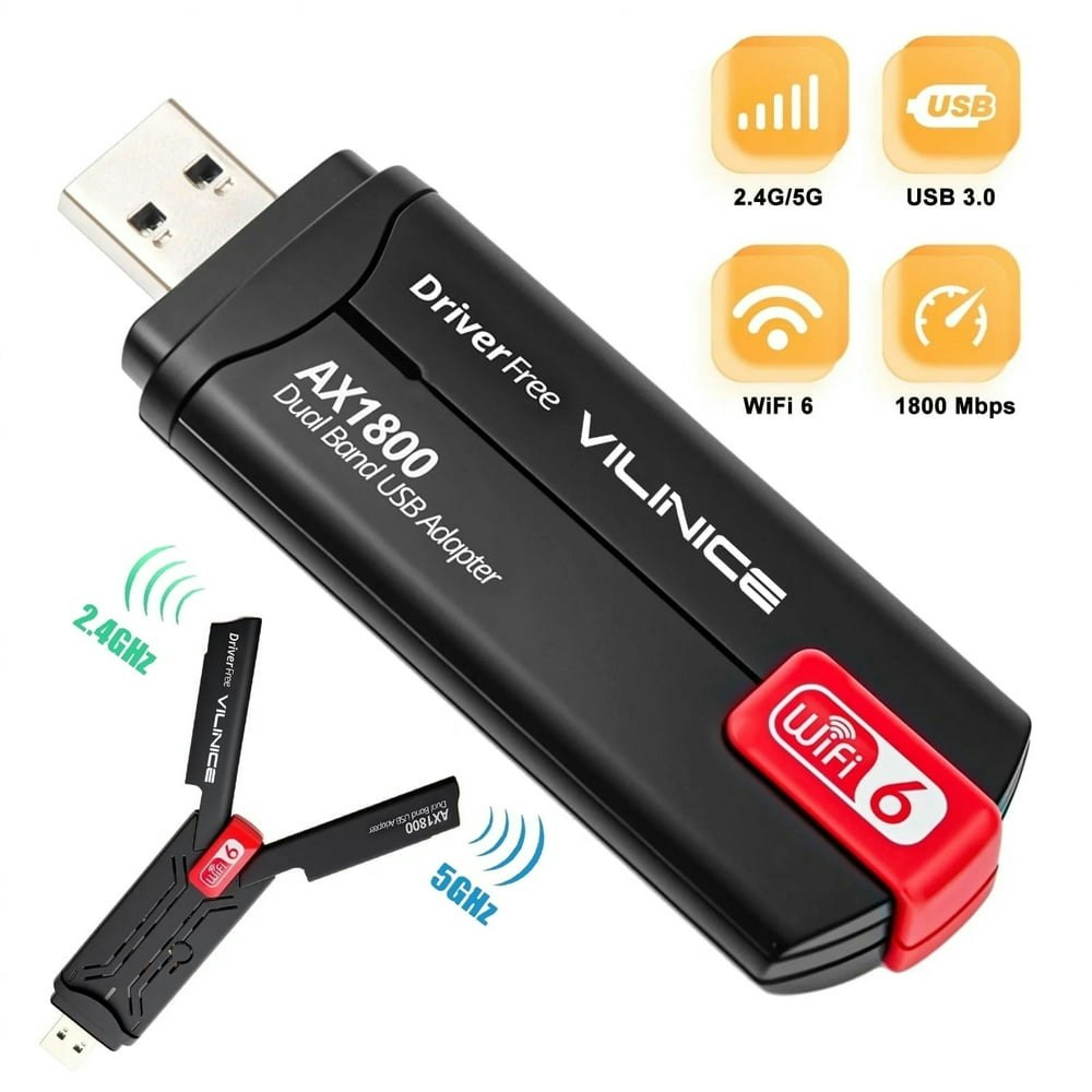 Vilinice AX1800 Dual-Band USB Wi-Fi Adapter: $18.89