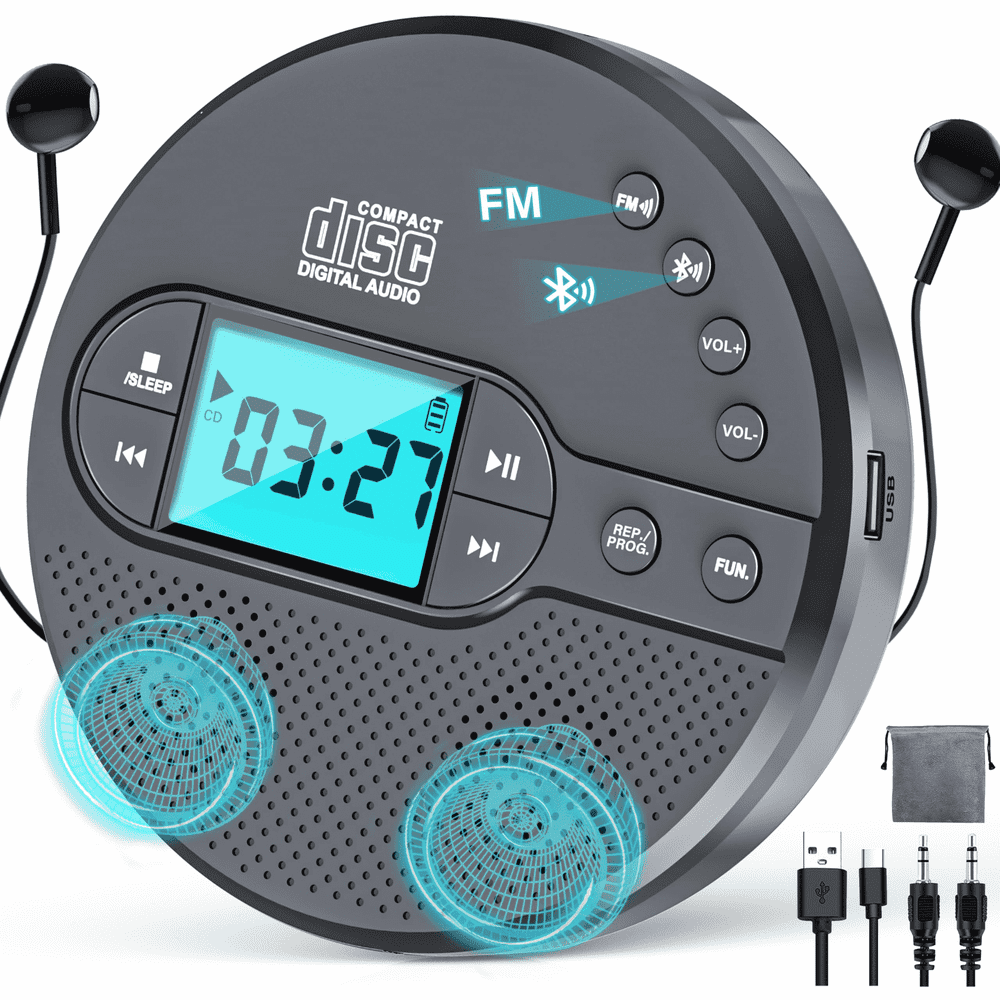 Jazmm Portable Bluetooth CD Player for Car: $39.98