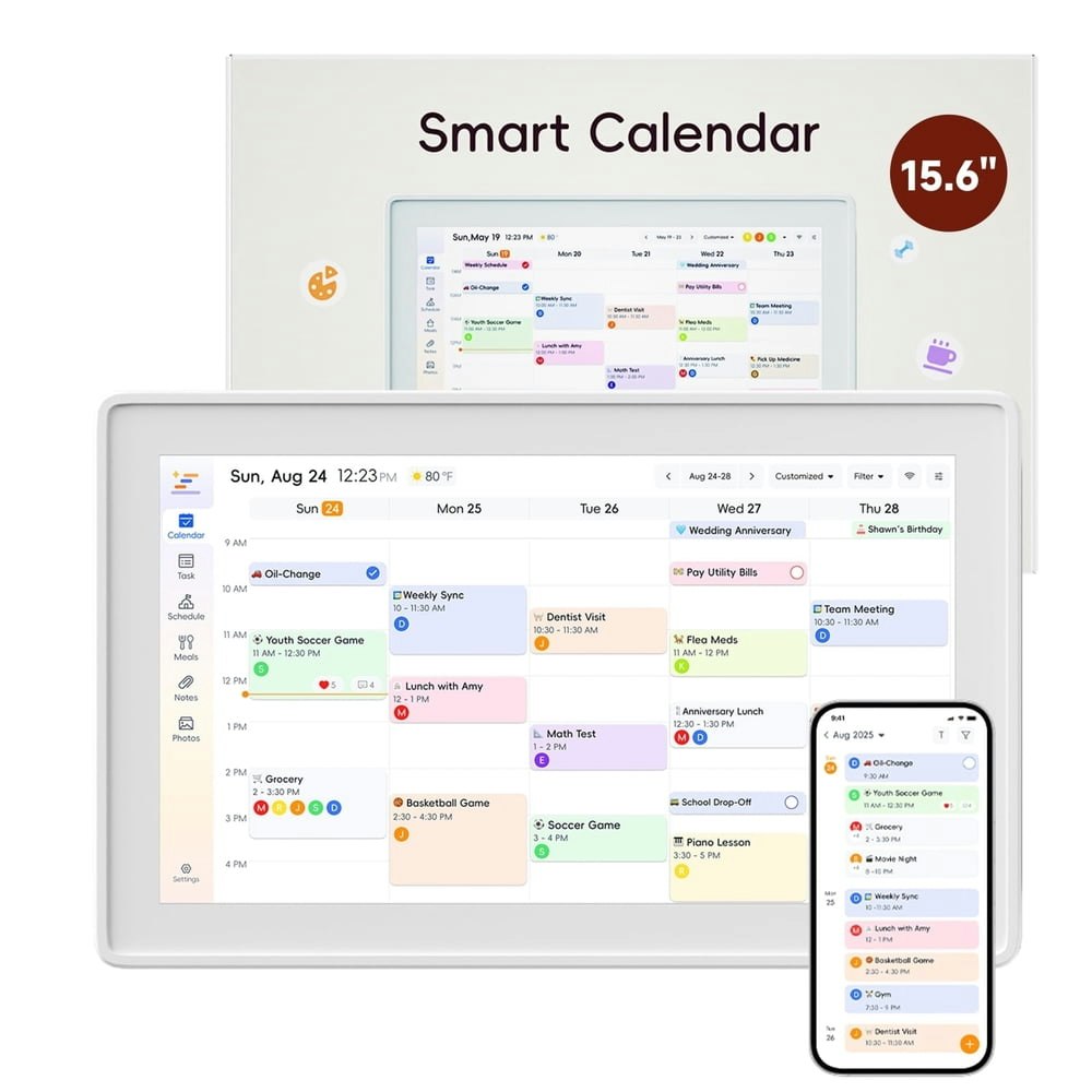 Acpouw 15.6" Touchscreen Family Digital Calendar and Chore Chart: $145.99