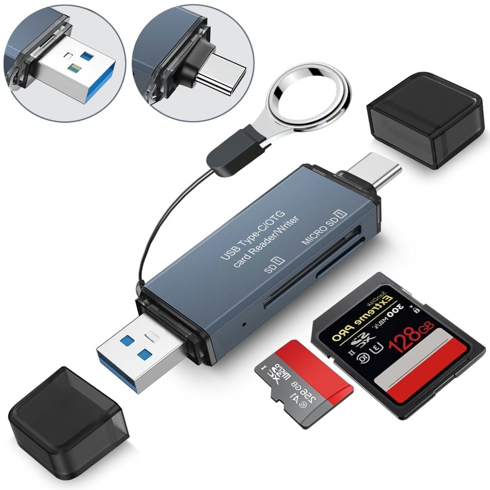 Jous 4-in-1 SD Card Reader USB-C and USB 3.0 Memory Card Adapter: $10.69