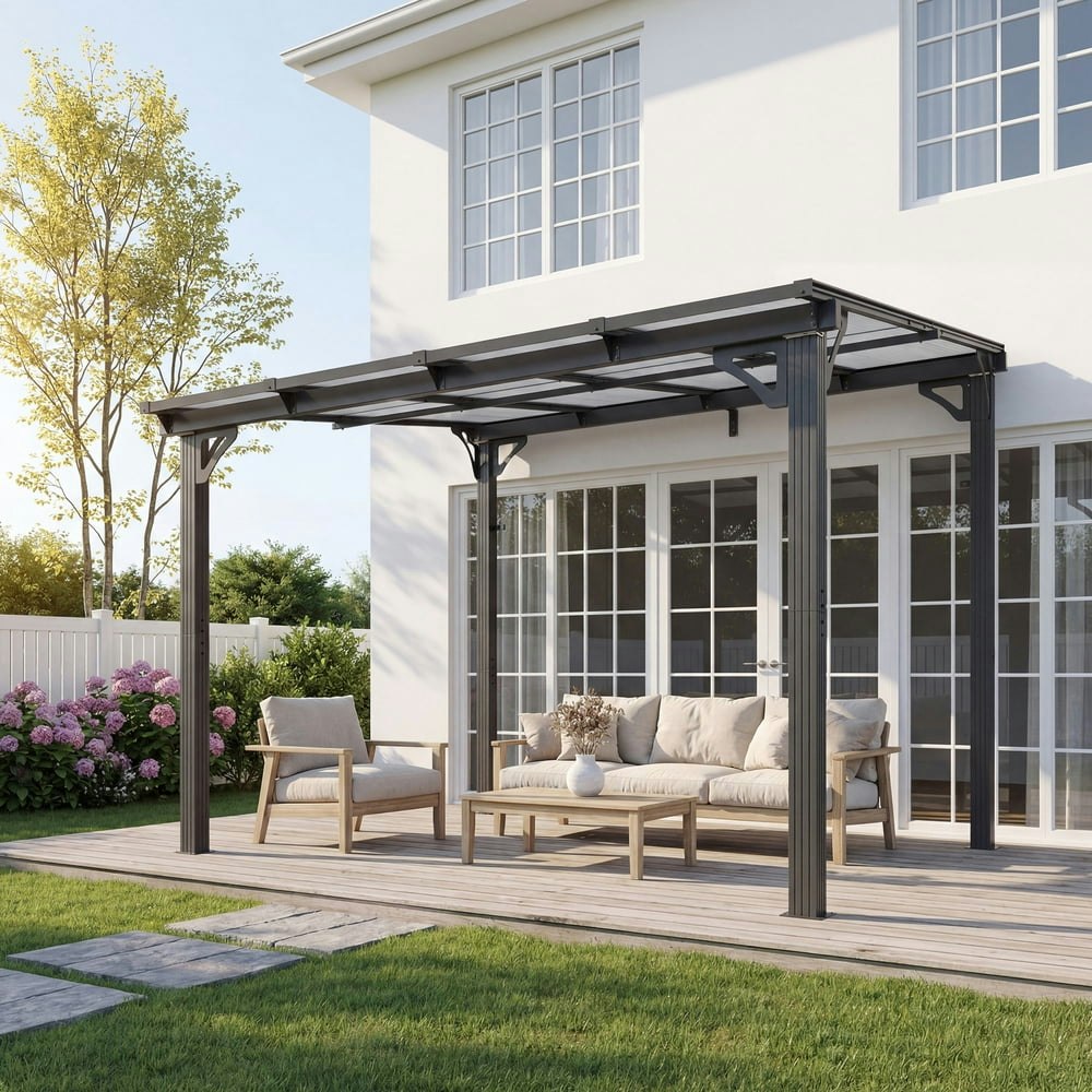 Netaje 10'x8' Wall Mounted Gazebo Awning: $220