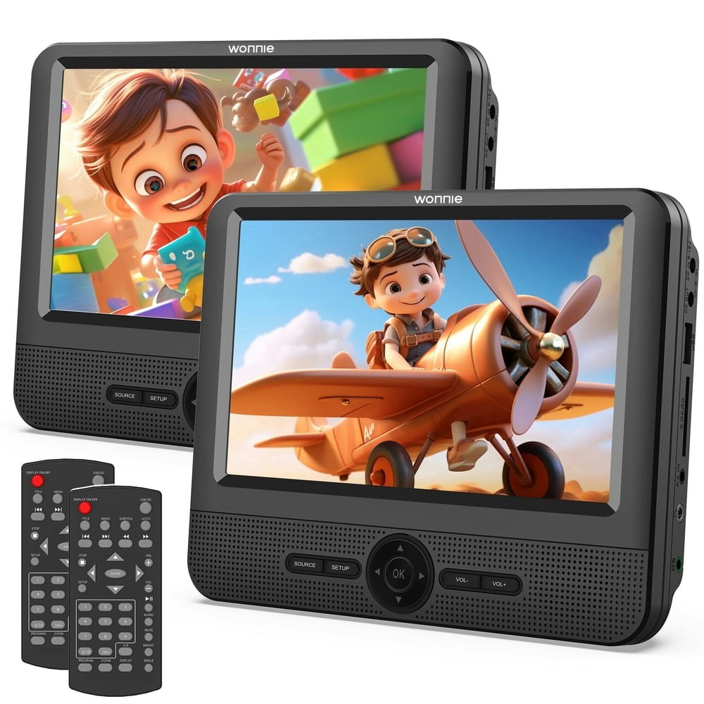 Wonnie 7.5" Dual Screen Portable Car DVD Player: $79.99
