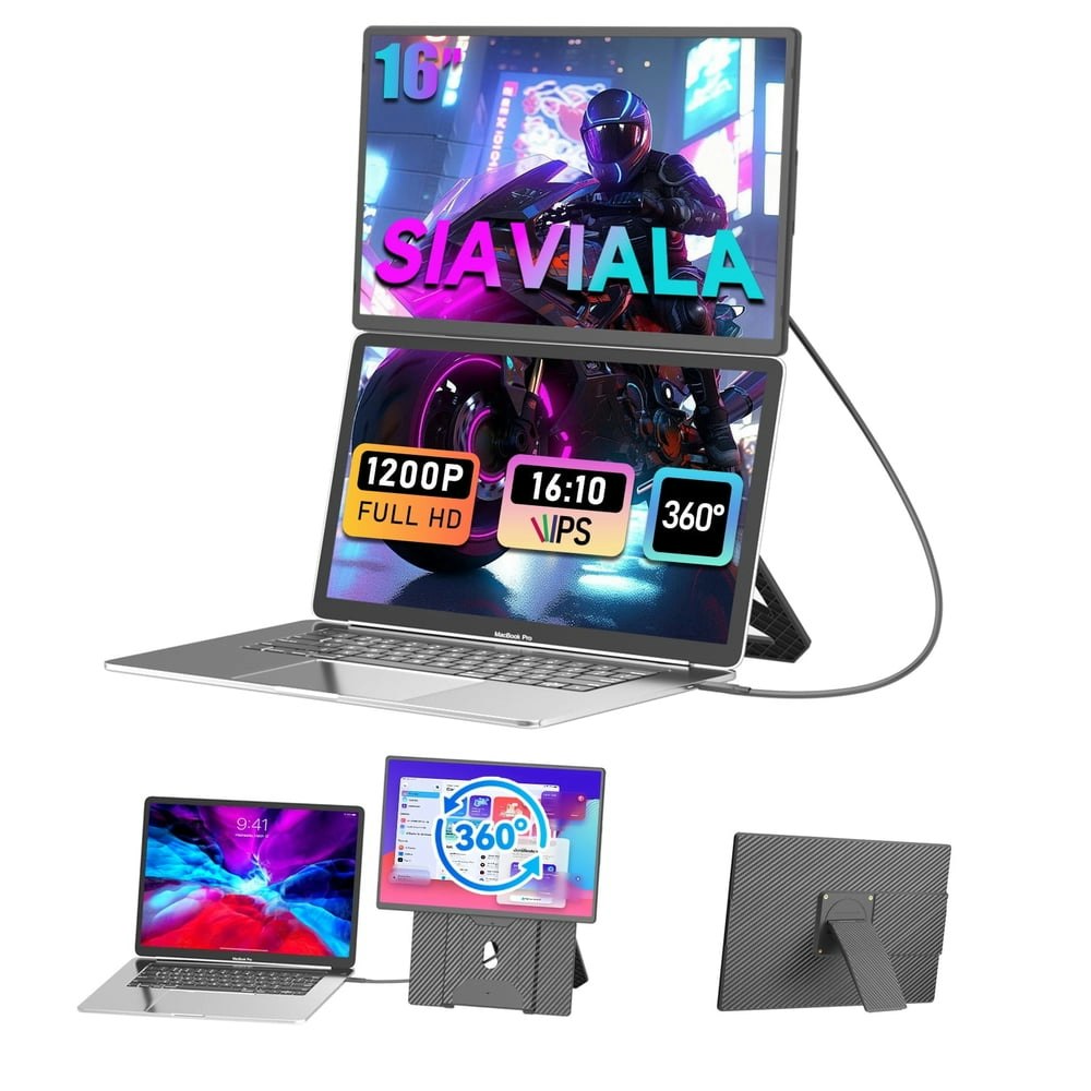 16" 1200p Portable Laptop Screen Extender Monitor: $118.79