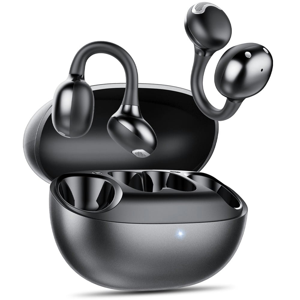 Open Ear Clip Wireless Earbuds 50H IPX7 Black: $22.99