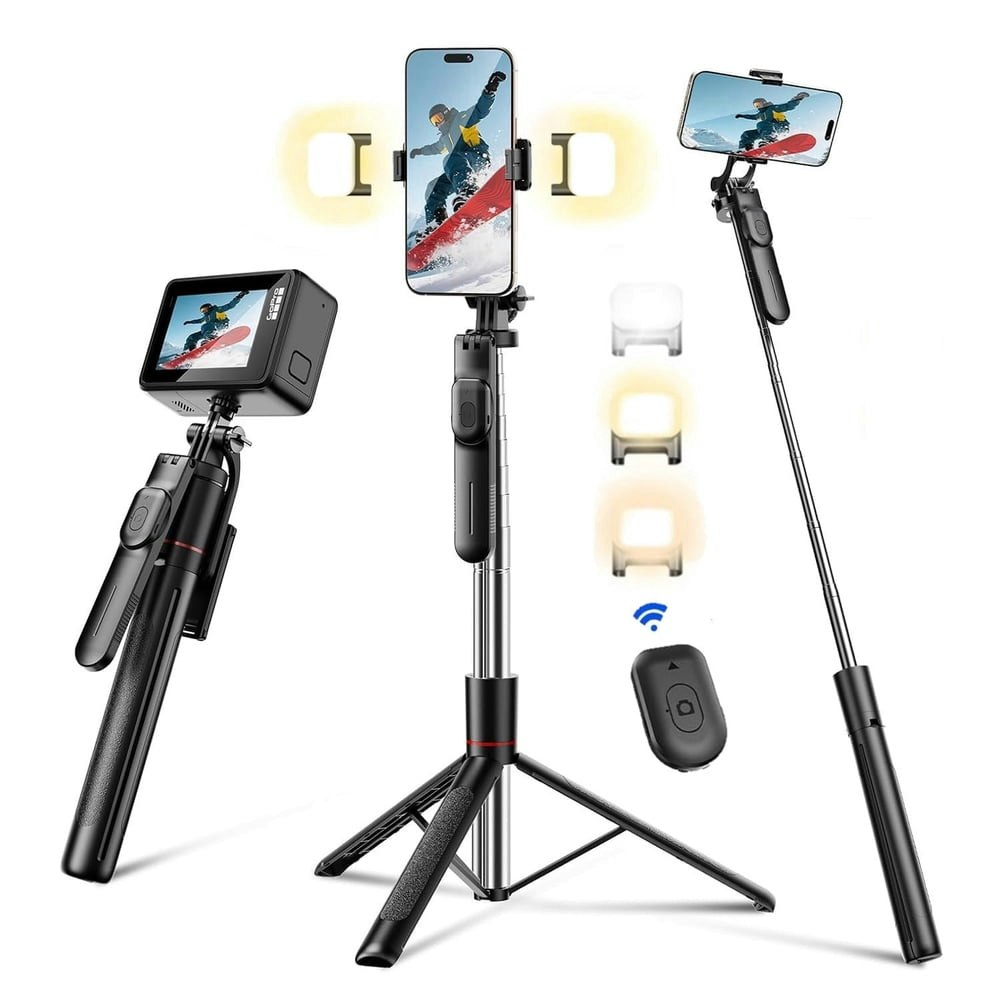 BN-Link 67" Selfie Stick Tripod with 2 Fill Lights and Remote: $13.99