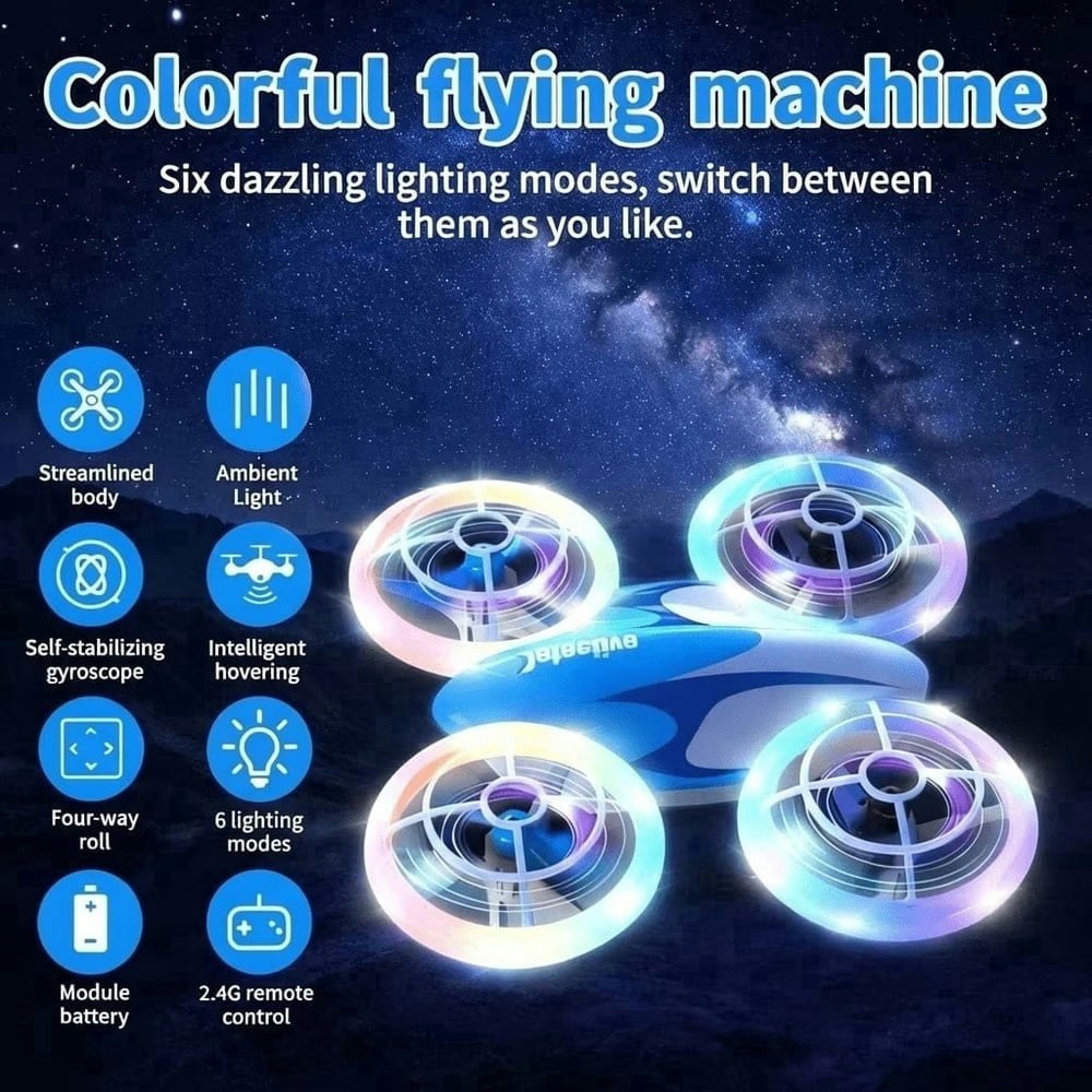 Mini RC Drone with LED Lights Remote Control Quadcopter: $27.93