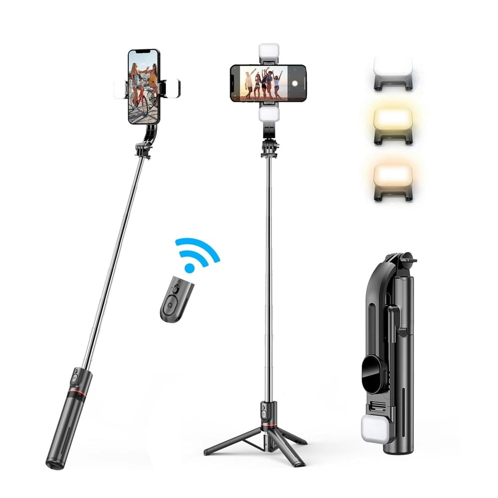 Daybetter Selfie Stick Tripod with Wireless Remote and Fill Light: $15.29