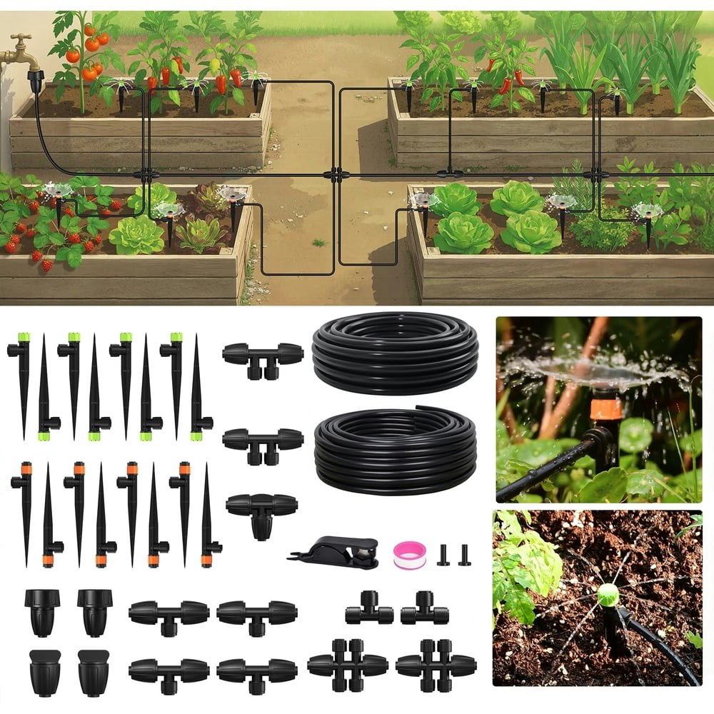 RainPoint Drip Irrigation Kit with 25ft 5/16" and 50ft 1/4" Tubing: $24.29 RainPoint Drip Irrigation Kit with 25ft 5/16" and 50ft 1/4" Tubing: $24.29