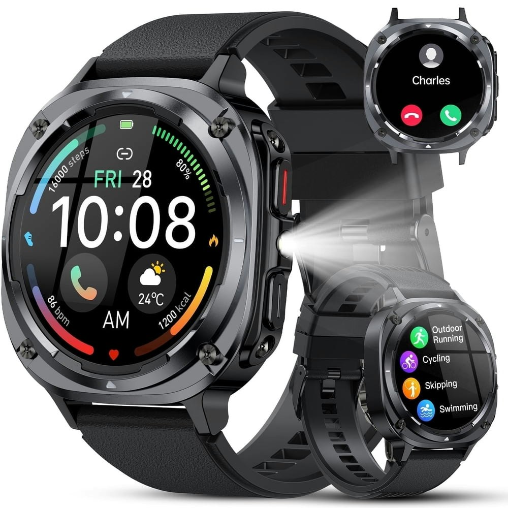 Military Smart Watch 1.39" HD Fitness Tracker IP68 Waterproof for iPhone and Android: $39.79 Military Smart Watch 1.39" HD Fitness Tracker IP68 Waterproof for iPhone and Android: $39.79