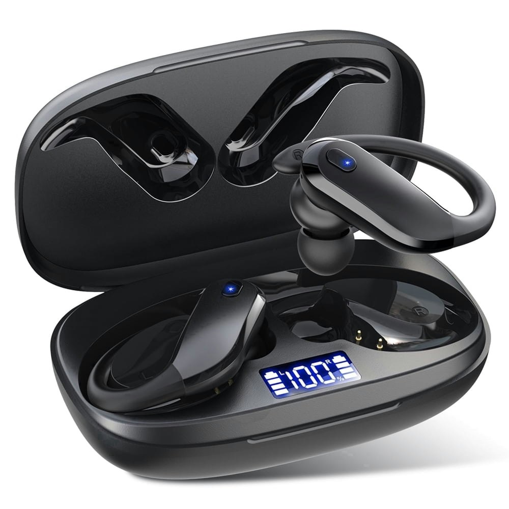 Wireless Bluetooth 5.4 Sport Earbuds with Earhooks IPX7 80H: $20.99