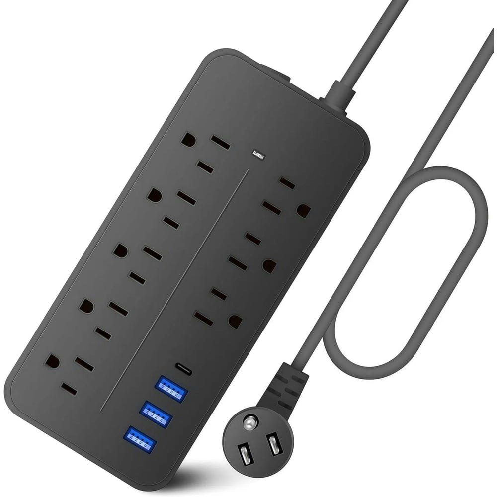 Surge Protector Power Strip 8-Outlets with 4 USB Ports 1700-Joule 4-Foot Cord: $11.69 Surge Protector Power Strip 8-Outlets with 4 USB Ports 1700-Joule 4-Foot Cord: $11.69