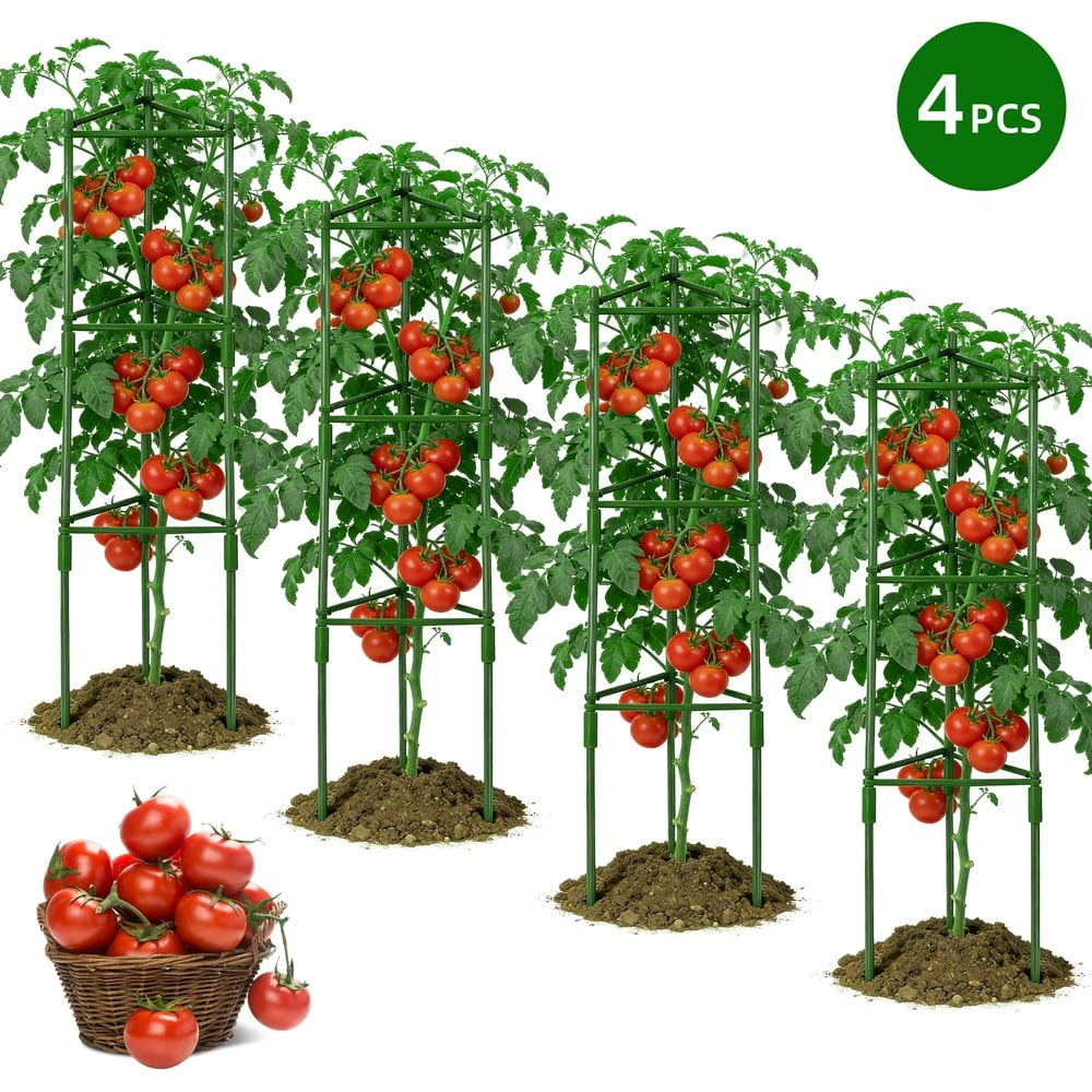 Mojino 48-Inch Adjustable Tomato Cages 4-Pack: $21.14 Mojino 48-Inch Adjustable Tomato Cages 4-Pack: $21.14
