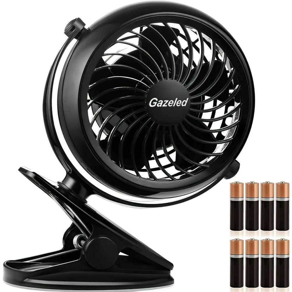 Gazeled 5" Portable Clip-On Battery Fan with USB Cable and 8 AA Batteries: $17.99 Gazeled 5" Portable Clip-On Battery Fan with USB Cable and 8 AA Batteries: $17.99