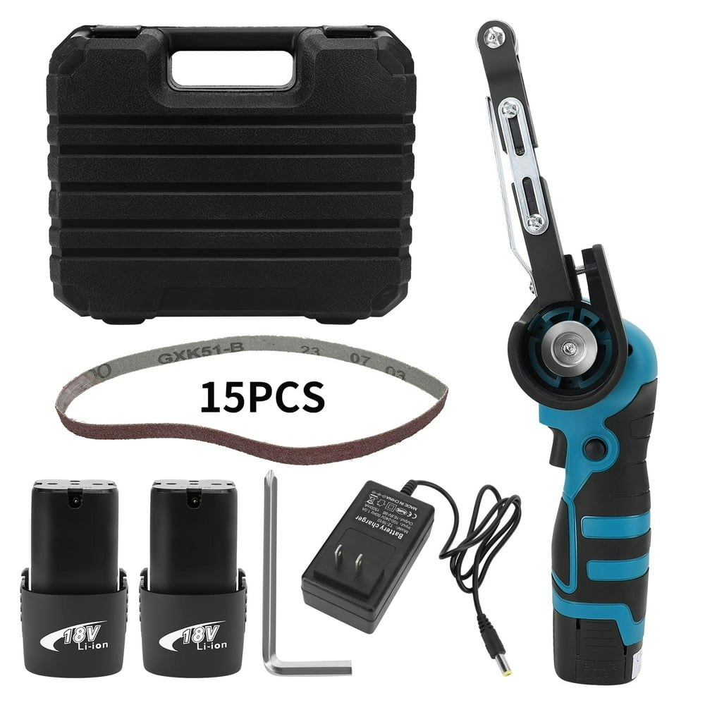 Cordless Detailing File Sander 2 x 1.5Ah Batteries and 15 Sanding Belts: $35.99