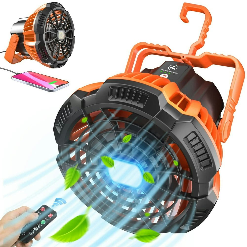 Camping Tent Fan with LED Lantern 5,200mAh Rechargeable Remote-Control Fan Power Bank: $21.89 Camping Tent Fan with LED Lantern 5,200mAh Rechargeable Remote-Control Fan Power Bank: $21.89