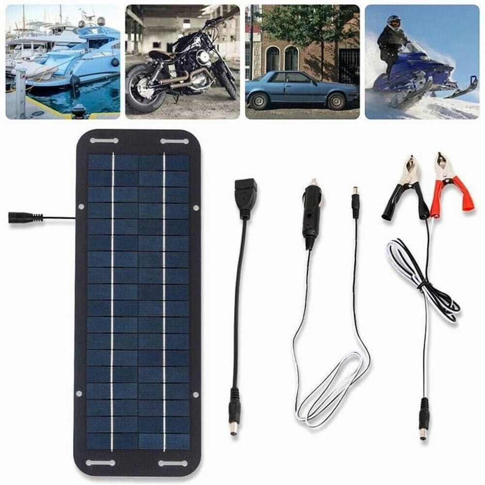 Knadgbft 12V 30W Portable Solar Panel Battery Charger Maintainer 7-Count: $15.95