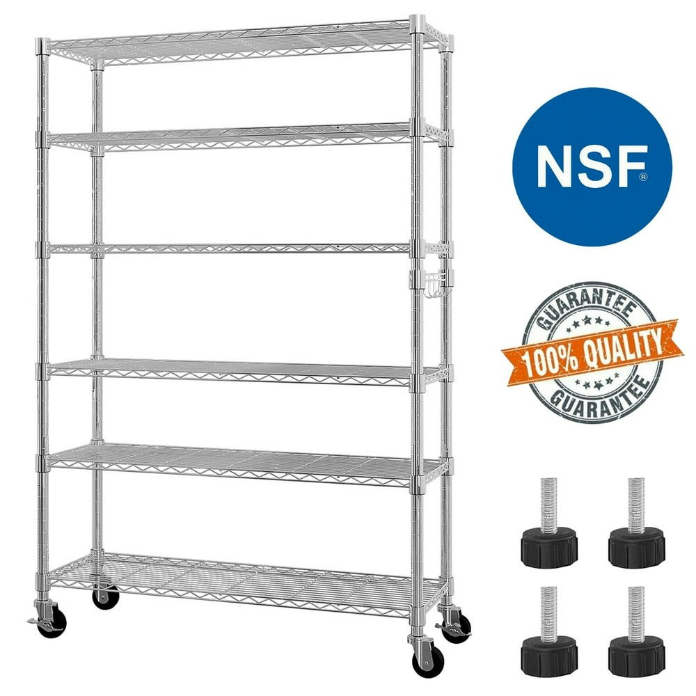Ktaxon 6-Tier Wire Shelving Rack with Wheels: $92.99 Ktaxon 6-Tier Wire Shelving Rack with Wheels: $92.99