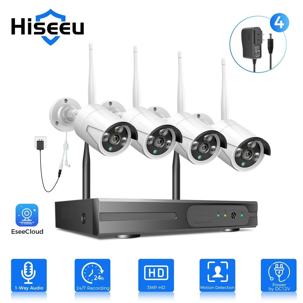 Hiseeu 3MP Wired Wi-Fi Security Camera System 4-Pack: $113.39 Hiseeu 3MP Wired Wi-Fi Security Camera System 4-Pack: $113.39