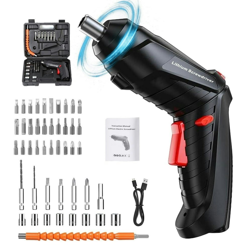 Cordless Mini Electric Screwdriver 47-Piece Drill Bit Set: $16.69