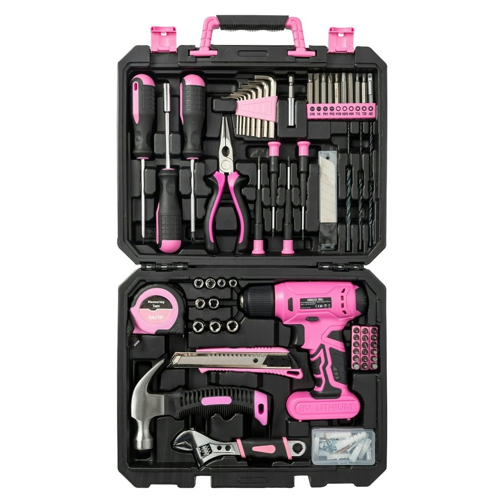 UBesGoo 146pc Power Tool Combo Kit with 8V Cordless Drill and Hand Tool Set: $48.99