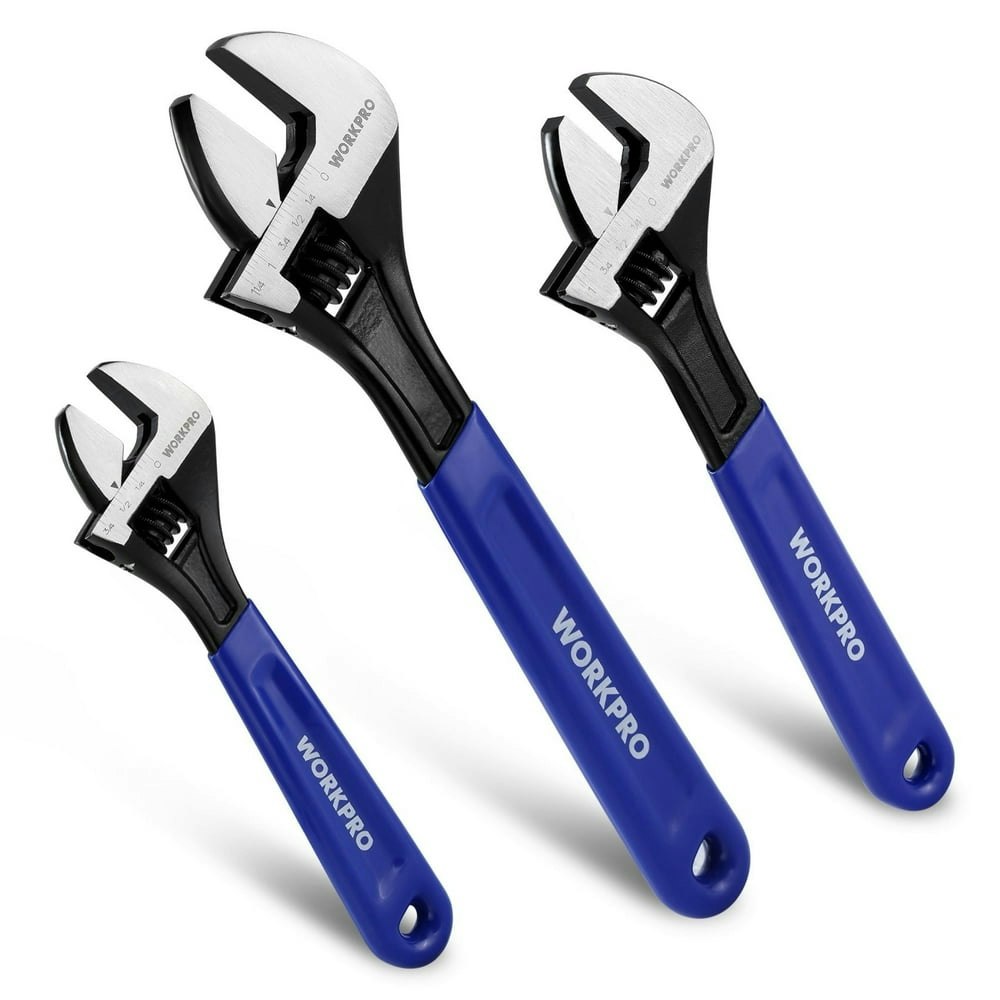 WORKPRO Adjustable Wrench Set 3-Piece 6in 8in 10in: $16.99
