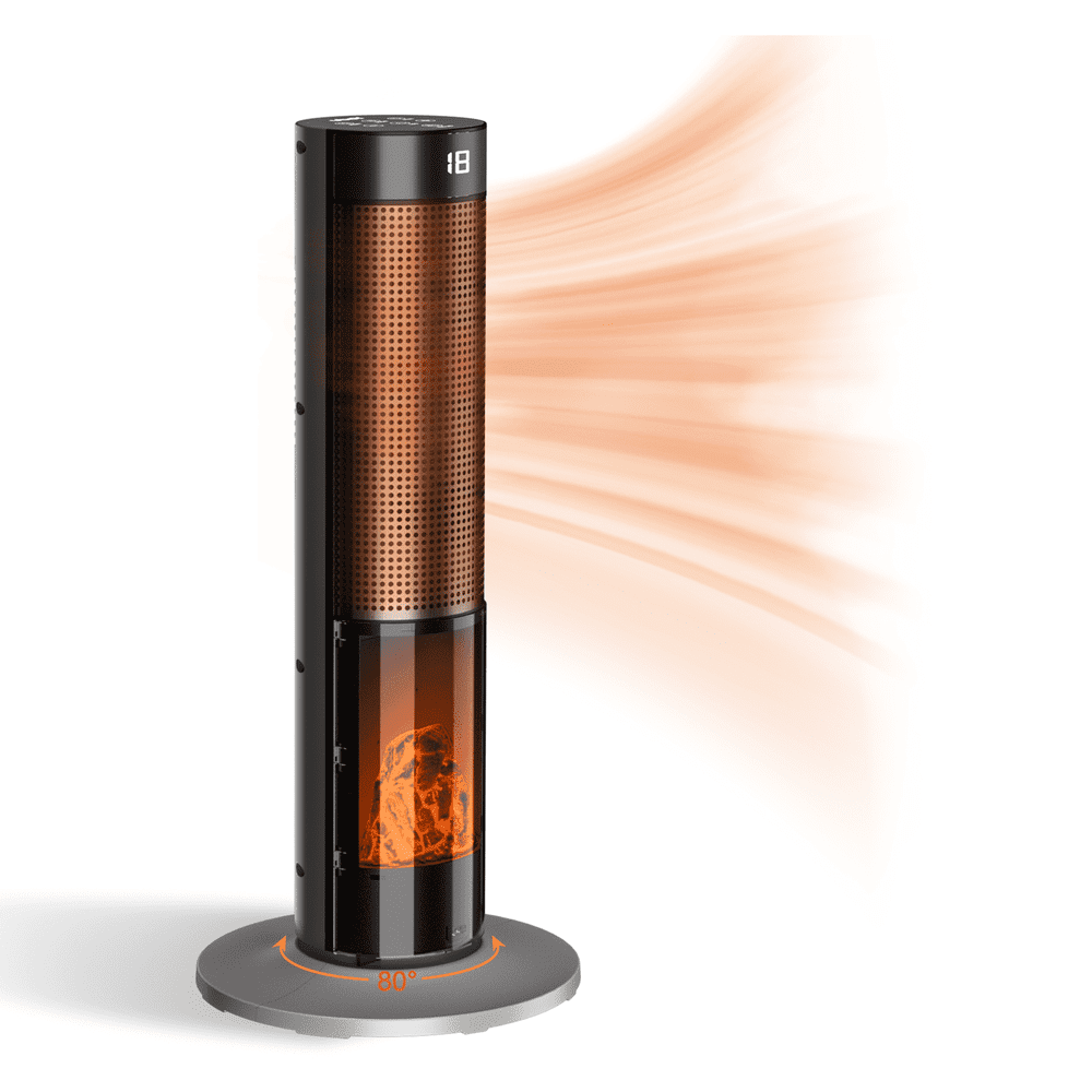 Breezeheat 1500W Tower Ceramic Oscillating Heater with Remote Control: $59.99