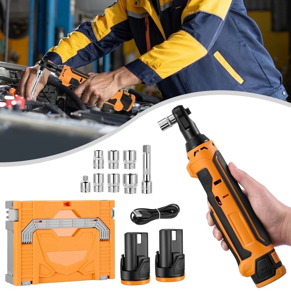 Filluck 3/8" Cordless Ratchet Wrench Kit with 2 Batteries 13-Piece Set: $53.99