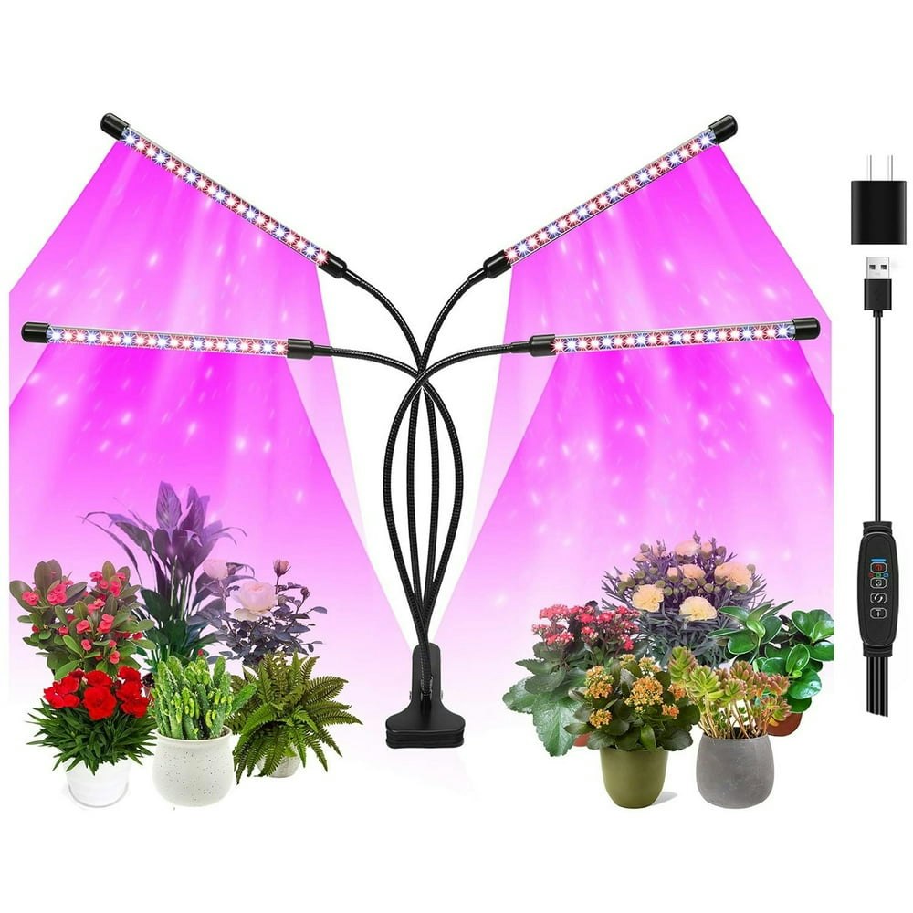 BN-LINK 4-Head LED Full Spectrum Plant Grow Light: $17.99