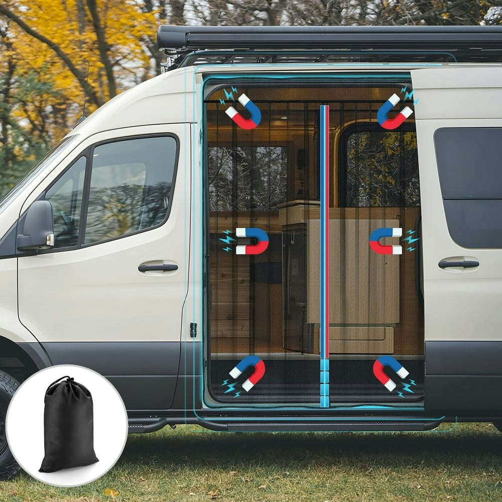 Kohree Magnetic Van Bug Screen Mesh Door Curtain for Mercedes Sprinter Camper: $35.99