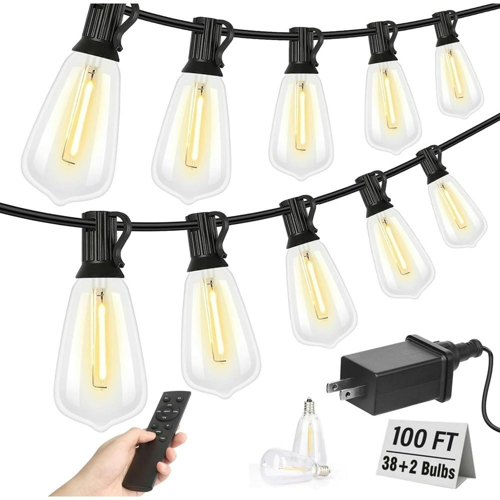 38-Bulb 100-Foot LED Outdoor String Lights with Remote Control and Adapter: $23.39 38-Bulb 100-Foot LED Outdoor String Lights with Remote Control and Adapter: $23.39