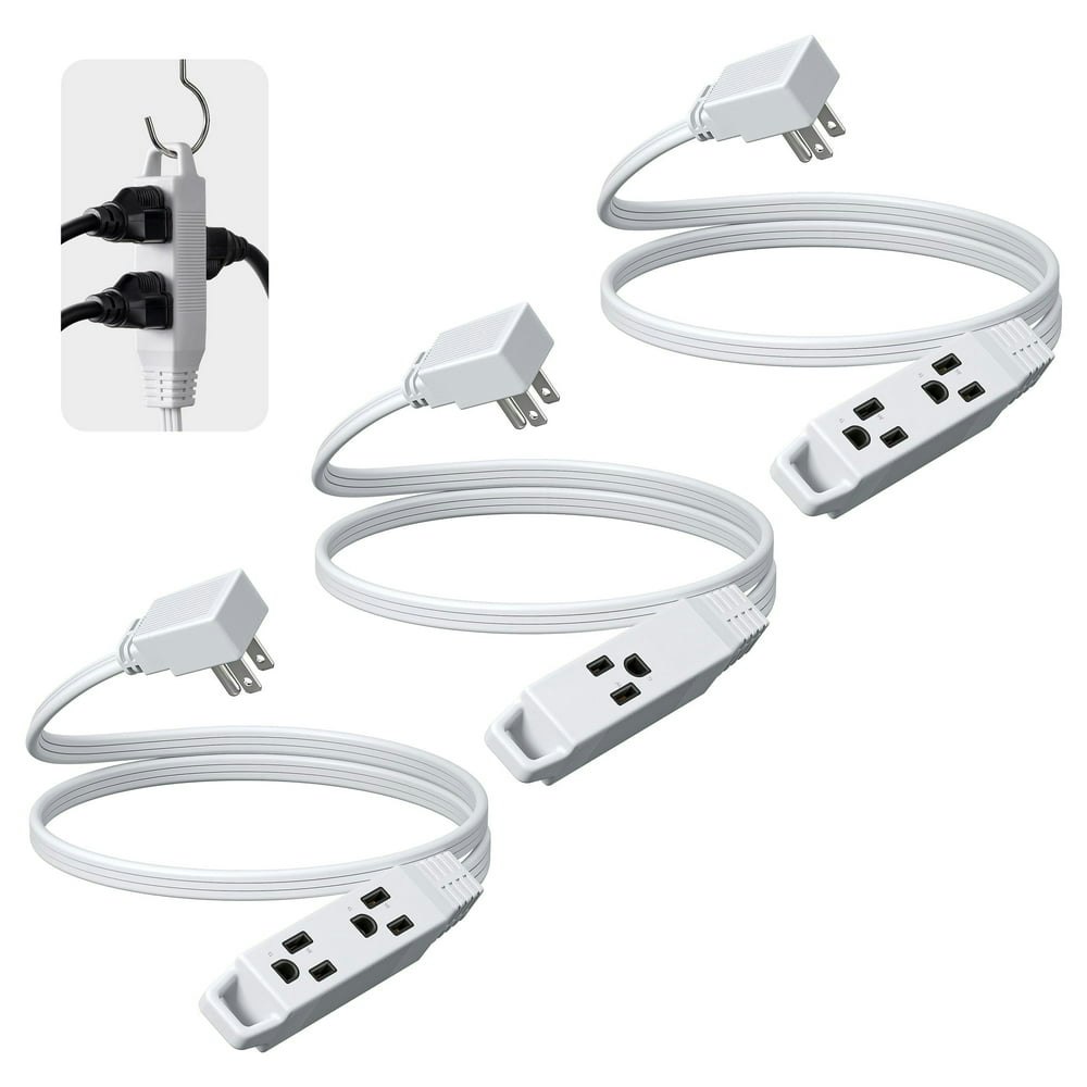 Dewenwils 3 ft 3-Outlet 3-Prong Extension Cord 3-Pack: $12.99 Dewenwils 3 ft 3-Outlet 3-Prong Extension Cord 3-Pack: $12.99