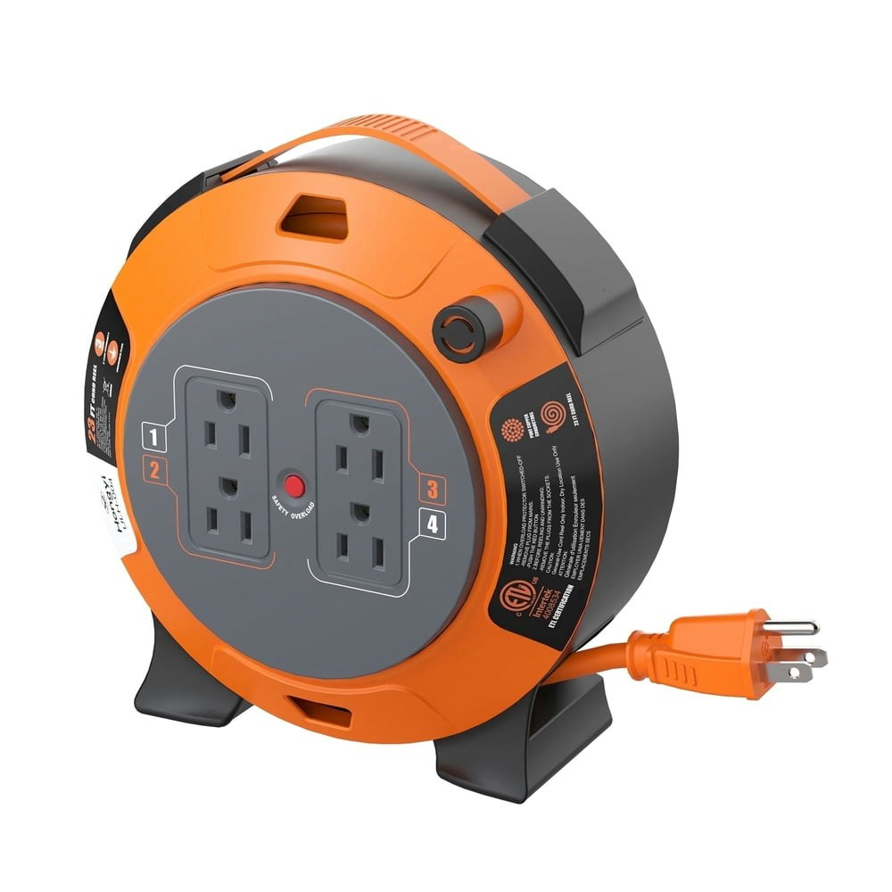 Hongyi 23ft Extension Cord Reel 4-Outlet: $22.99 Hongyi 23ft Extension Cord Reel 4-Outlet: $22.99