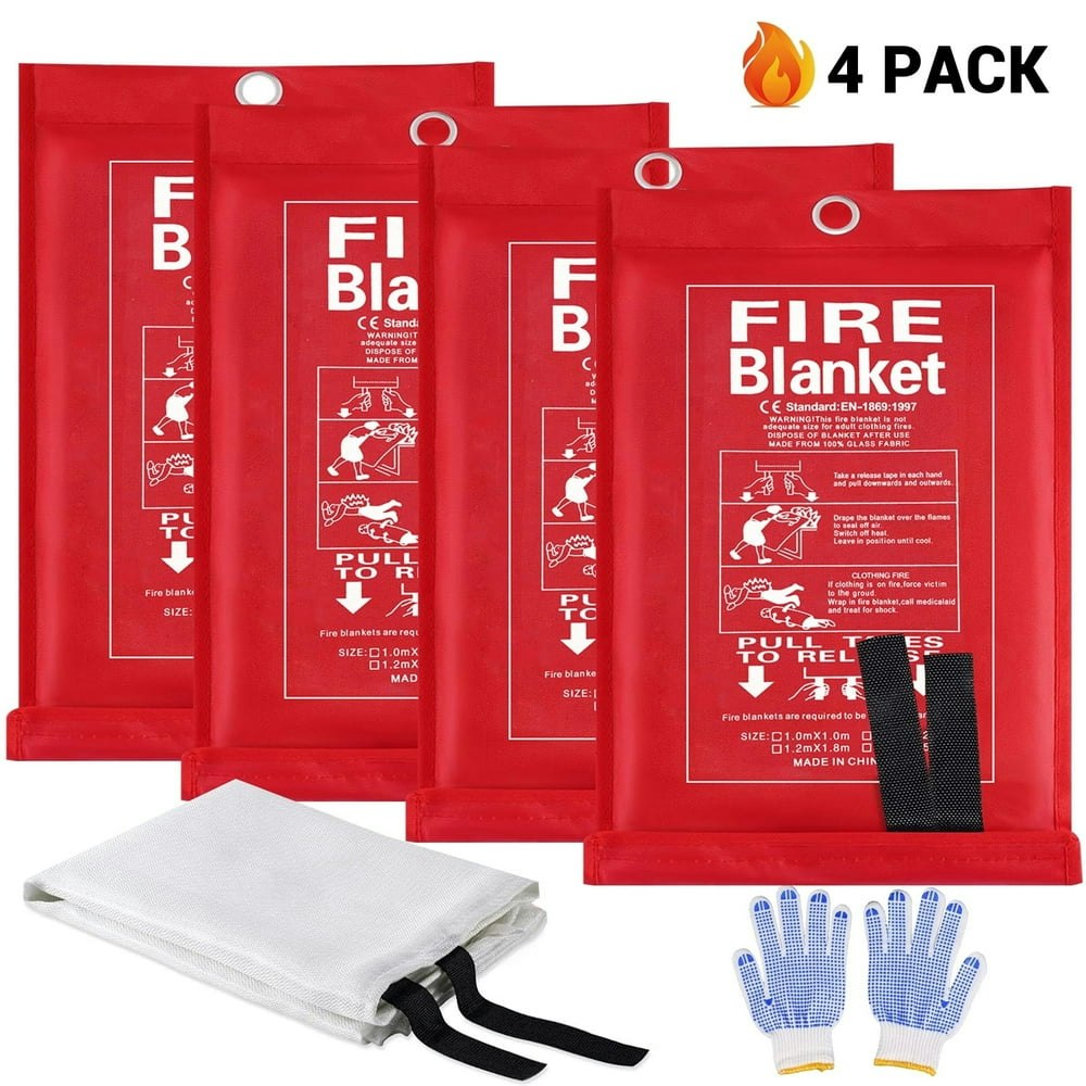 Lanney 40" x 40" Fiberglass Fire Blankets 4-Pack: $19.67 Lanney 40" x 40" Fiberglass Fire Blankets 4-Pack: $19.67