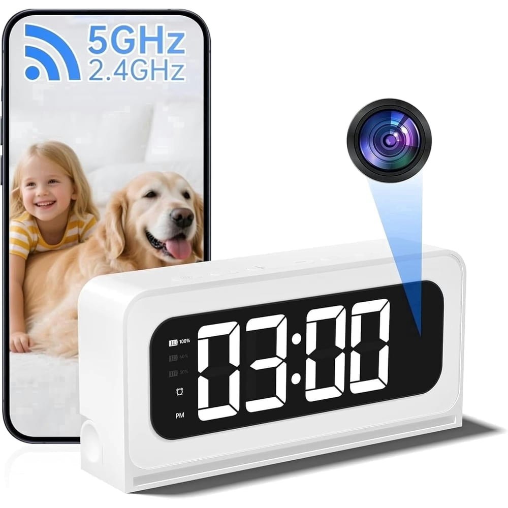 Smart Clock 2K WiFi Indoor Security Camera with Night Vision: $44.99 Smart Clock 2K WiFi Indoor Security Camera with Night Vision: $44.99