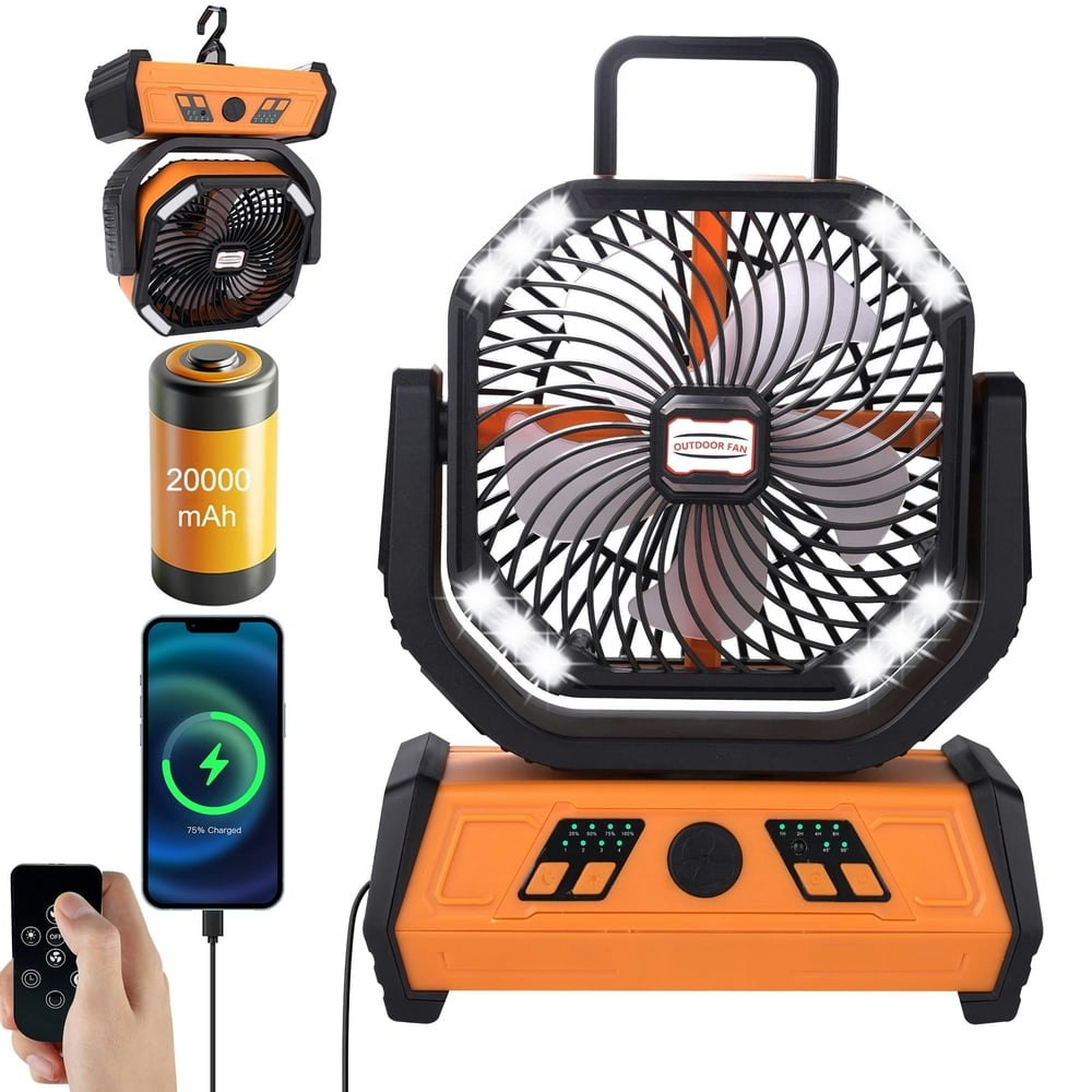 Fylivore Camping Fan 20,000mAh with LED Light and Remote Control: $32.39 Fylivore Camping Fan 20,000mAh with LED Light and Remote Control: $32.39