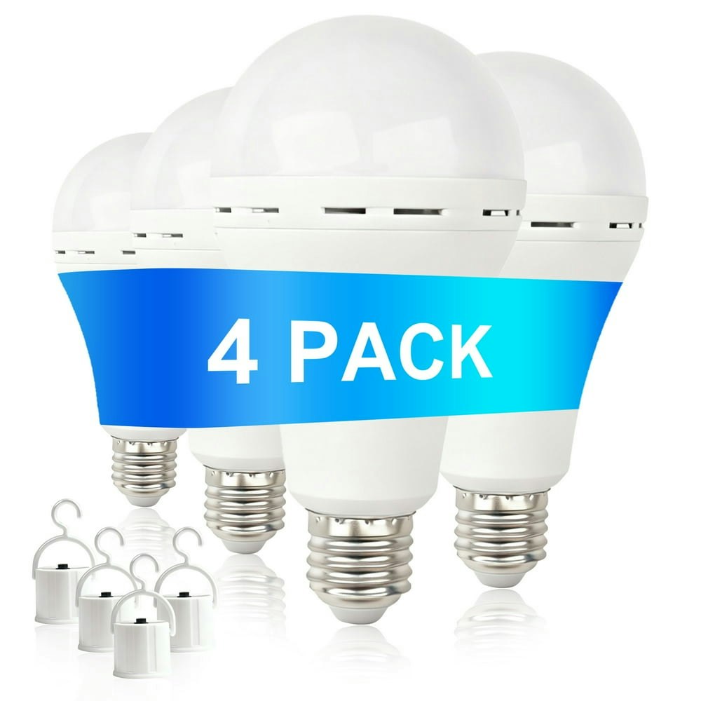 Rechargeable Battery Backup LED Light Bulbs 4-Pack: $17.99 Rechargeable Battery Backup LED Light Bulbs 4-Pack: $17.99
