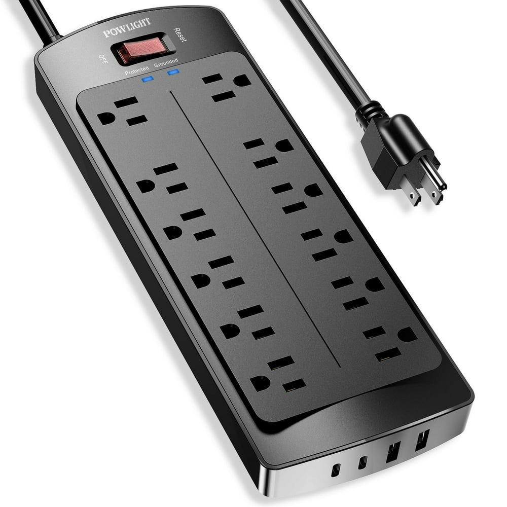 Surge Protector Power Strip 12-Outlet 4-USB 6ft Cord: $17.98 Surge Protector Power Strip 12-Outlet 4-USB 6ft Cord: $17.98