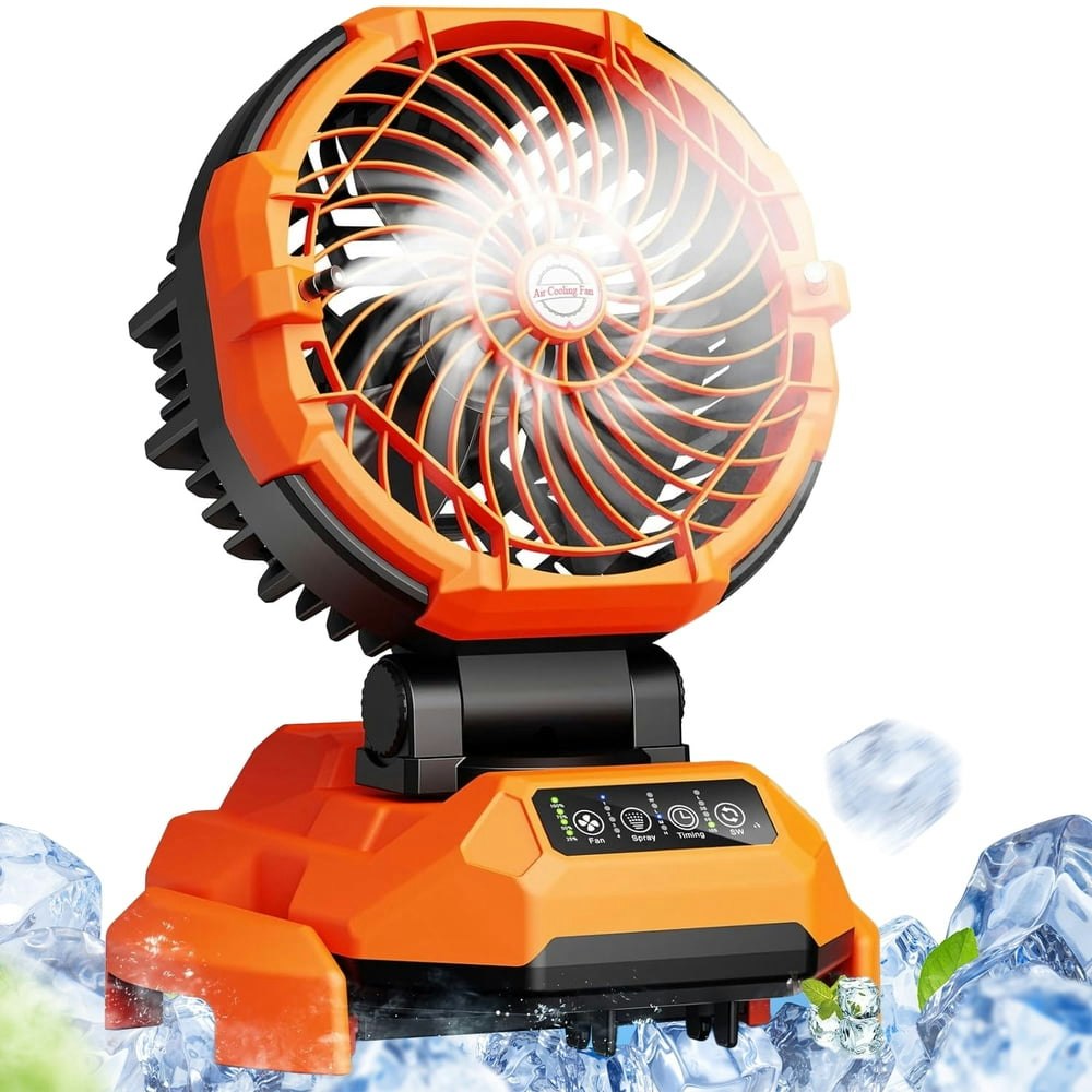 Portable Misting Fan 30,000mAh Battery-Powered 4-Speed Oscillating Fan with Adjustable Spray: $80.98 Portable Misting Fan 30,000mAh Battery-Powered 4-Speed Oscillating Fan with Adjustable Spray: $80.98