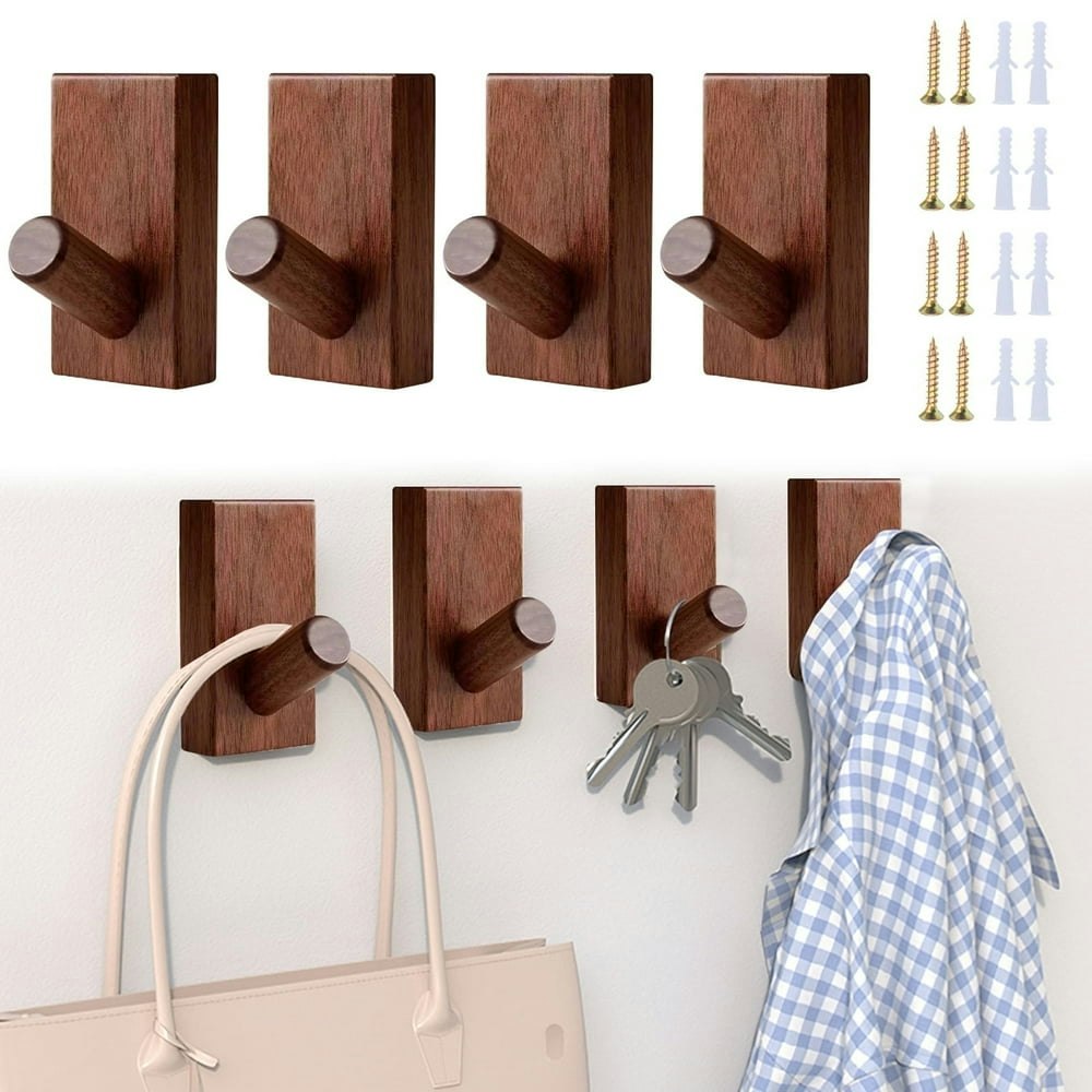 Walnut Wood Wall Hooks 4-Pack: $13.48 Walnut Wood Wall Hooks 4-Pack: $13.48